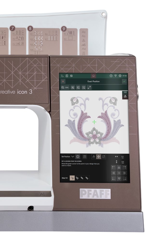 PFAFF creative icon 3 exakte Positionierung mit Skalierung