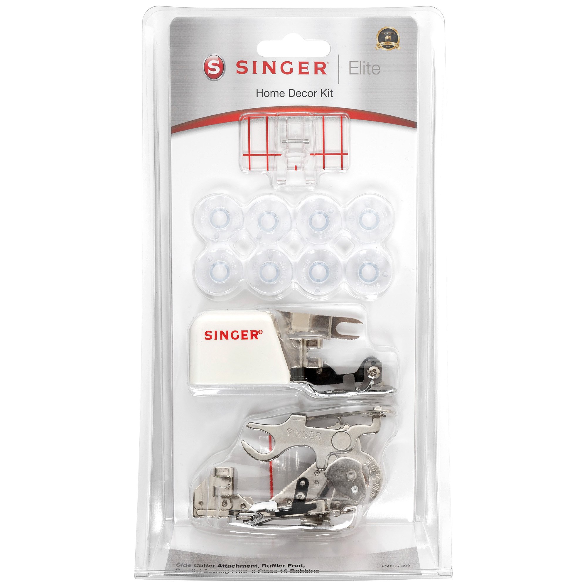 Singer Elite Home Deko Kit (3 Nähfüße/ 8 Spulen)