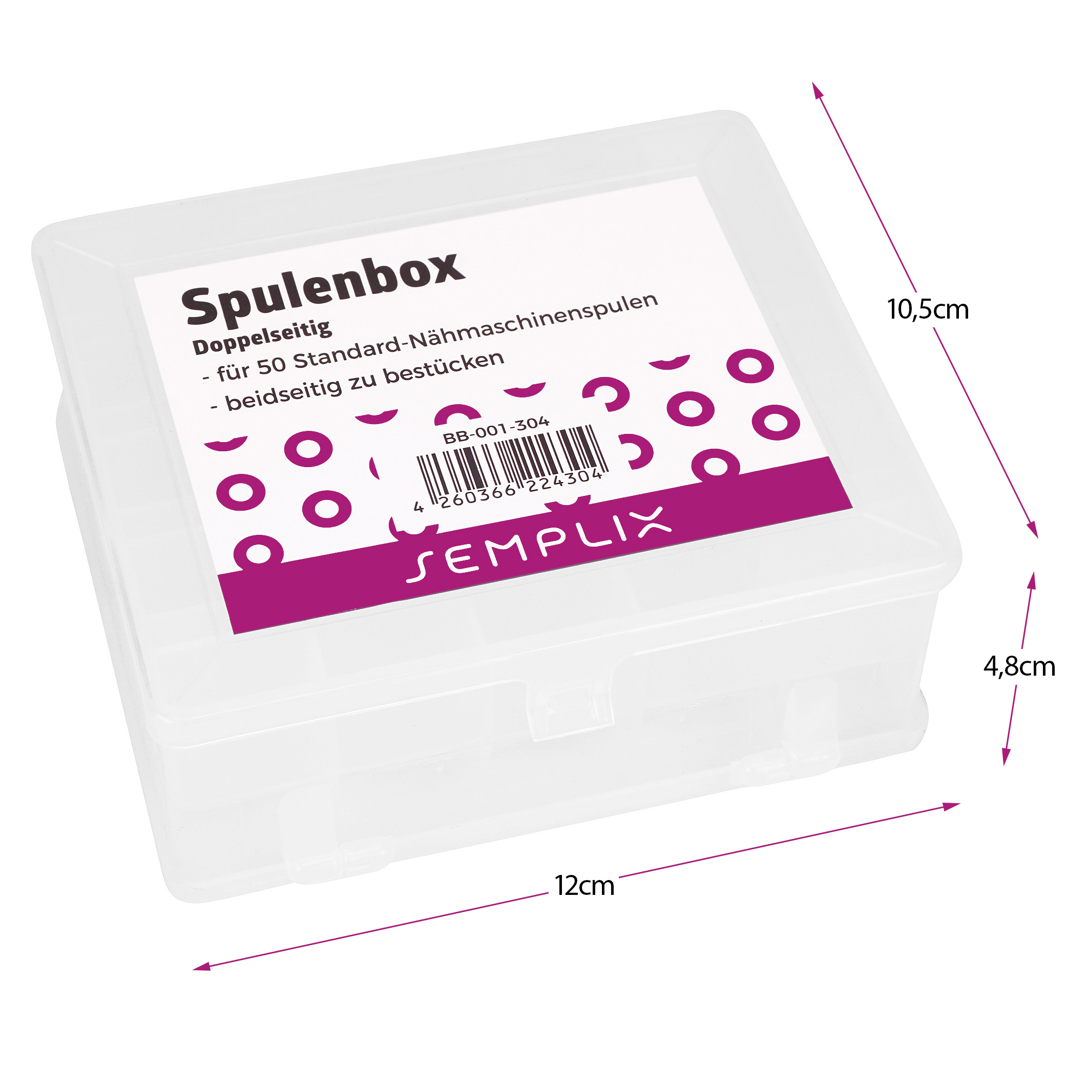Semplix Spulenbox mit 50 original Brother Spulen (drop in/ 21 x 11,5 mm) als Sparpack!