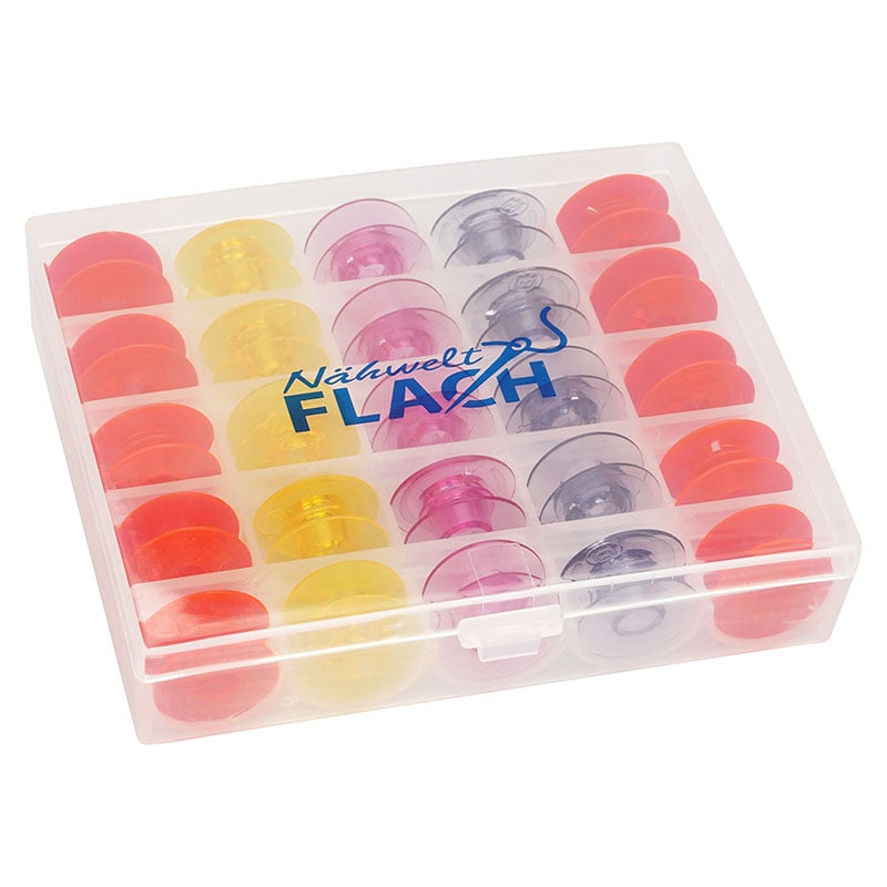 Husqvarna Viking Spulen in praktischer Box bunt (25 Stück) Husqvarna Viking Spulen in praktischer Box bunt (25 Stück)