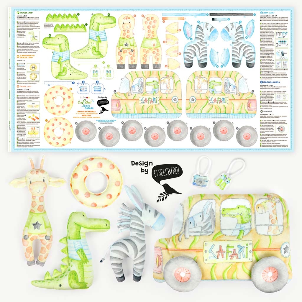 Kullaloo Cut & Sew Panel "CRAZY SAFARI" (80 x 155 cm) Kullaloo Cut & Sew Panel "CRAZY SAFARI" (80 x 155 cm)