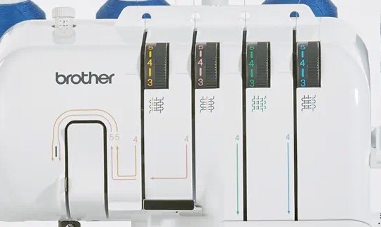 Farbcodierte Fadenführung Brother 2104D