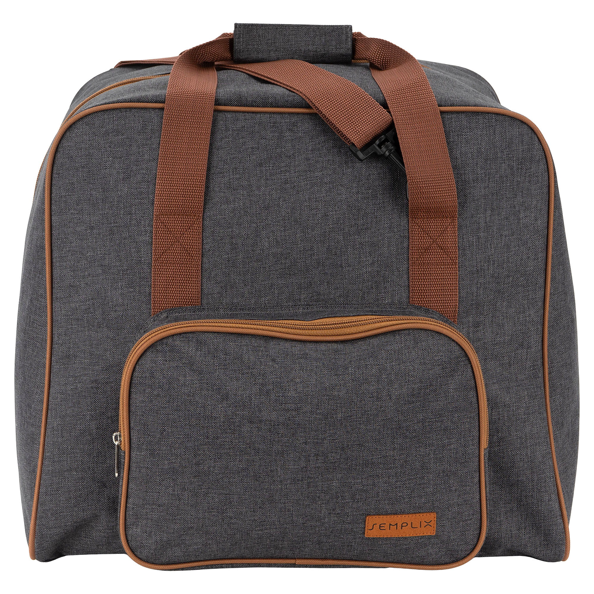 Semplix Overlocktasche anthrazit/braun (44 x 38 x 33 cm)
