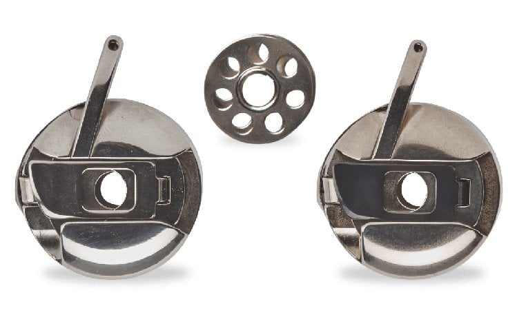 25 Metallspulen in praktischer Box für BERNINA CB-Greifer