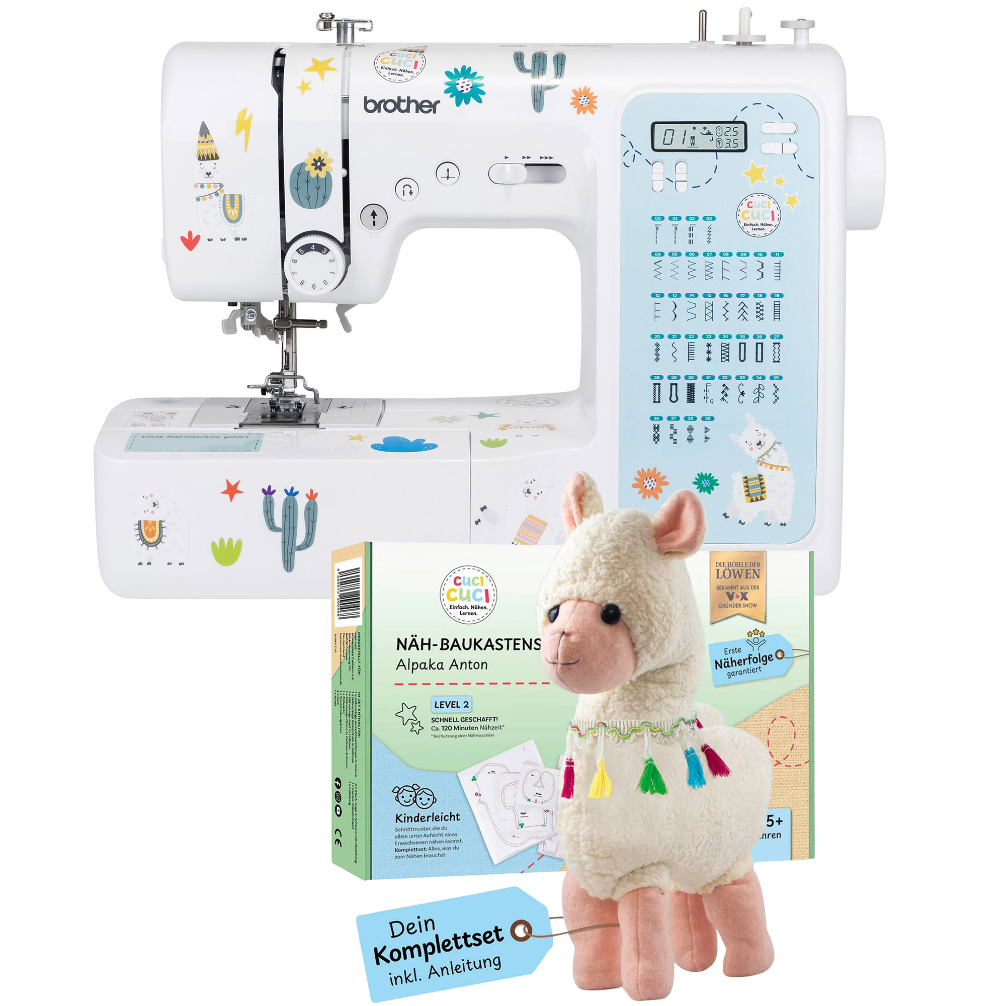 Brother cuci cuci Nähmaschine mit Alpaka Baukastenset