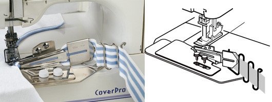 JANOME Bandeinfasser mit Klarsichtfuß 42/12 mm