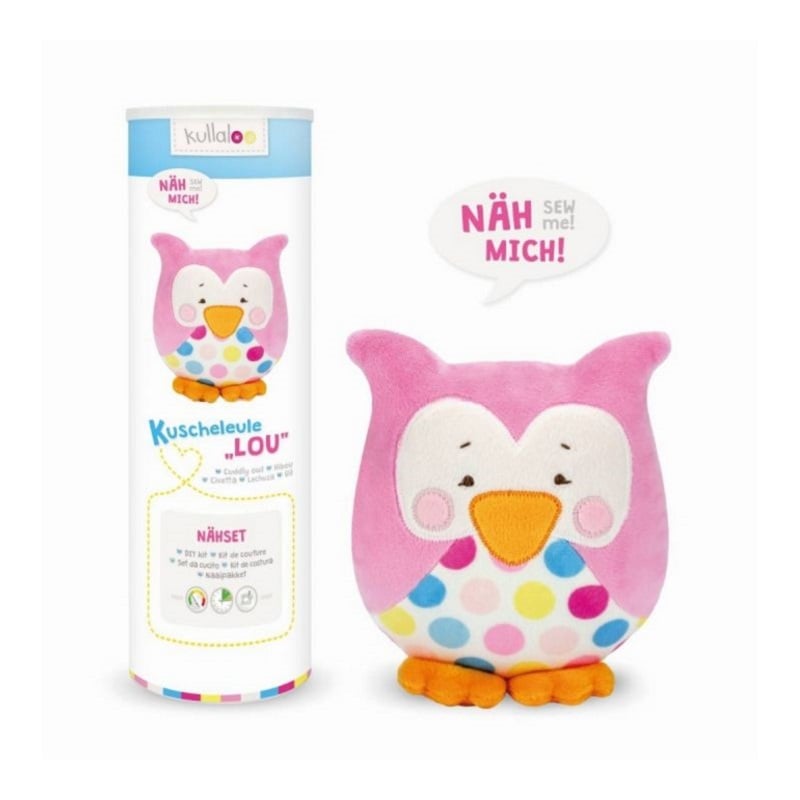 Kullaloo Materialset Kuscheleule LOU (rosa-gepunktet inkl. Füllwatte)