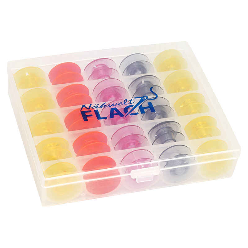 Pfaff Spulen in praktischer Box (25 Stück) Pfaff Spulen in praktischer Box (25 Stück)