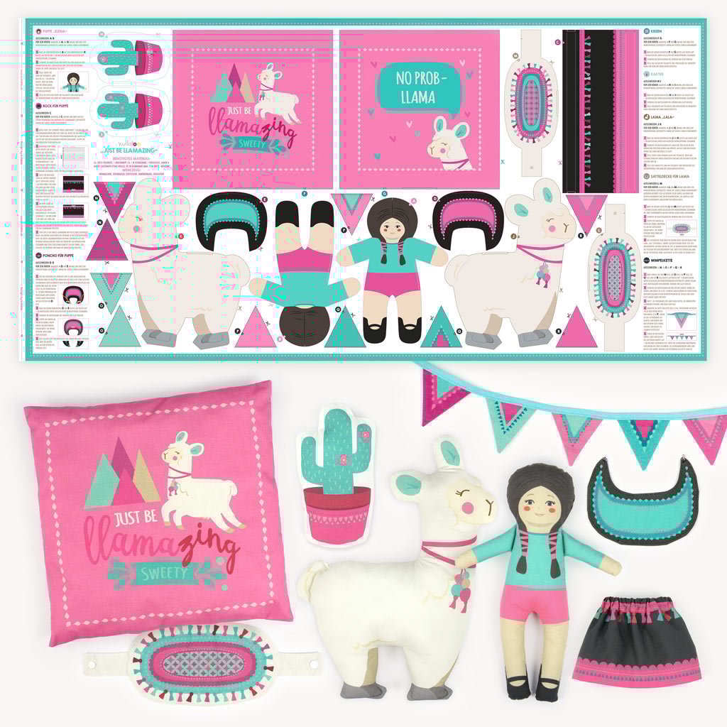 Kullaloo Cut & Sew Panel "JUST BE LLAMAZING" (80 x 155 cm) Kullaloo Cut & Sew Panel "JUST BE LLAMAZING" (80 x 155 cm)
