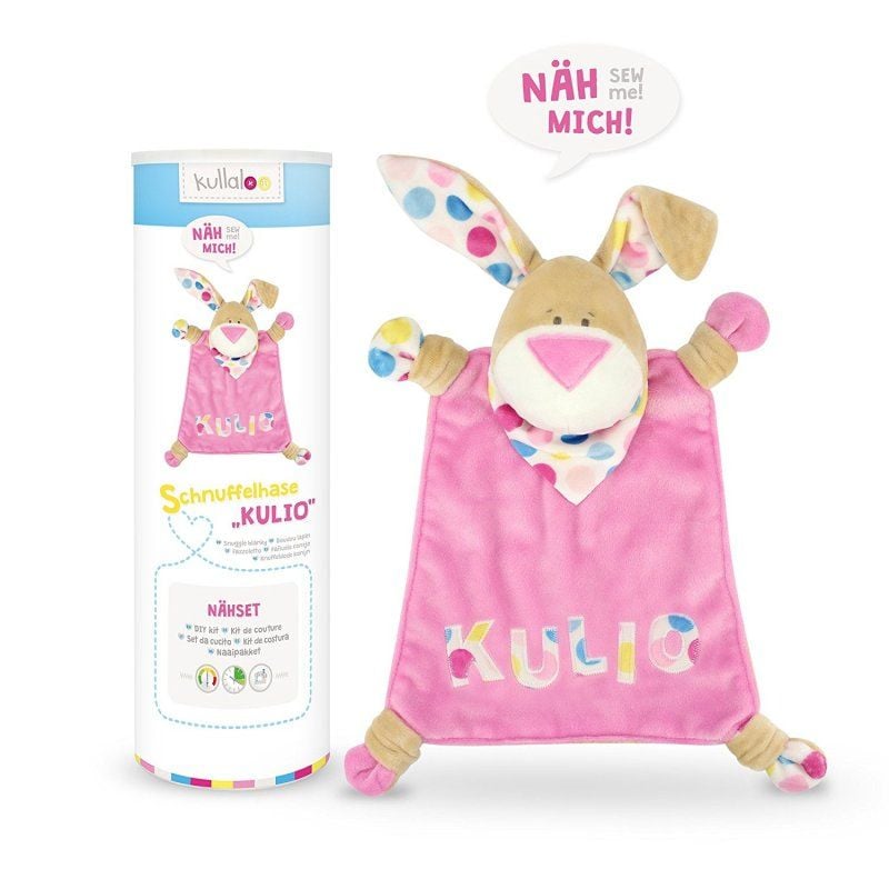 Kullaloo Materialset Schnuffeltuch Hase Kulio (beige/ rosa/ gepunktet)
